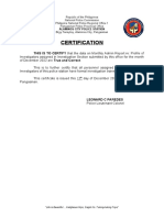 CERTIFICATION Profile of Investigator