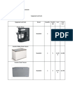 Machinery Equipment Requirement