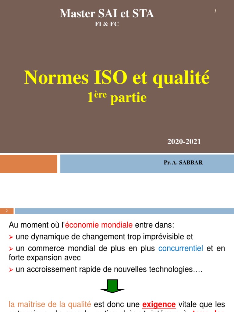 Normes ISO et Management de la Qualité | PDF | Système de management de ...