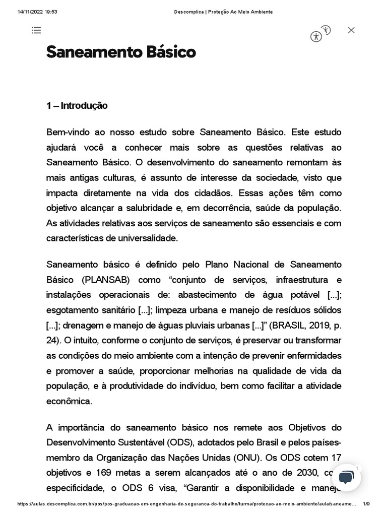 Saneamento Básico | PDF | Saneamento | Água