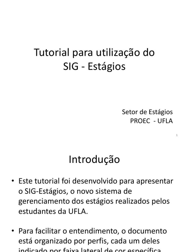 Tutorial SIG Estágios UFLA | PDF | Seguro