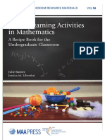 Tactile Learning Activities in Mathematics: A Recipe Book For The Undergraduate Classroom