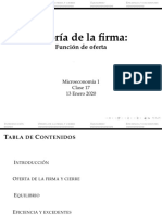 Teoría de la firma: Función de oferta y equilibrio competitivo