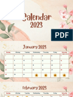 Soft Pink Quirky Floral Boho Calendar 2023 Calendar