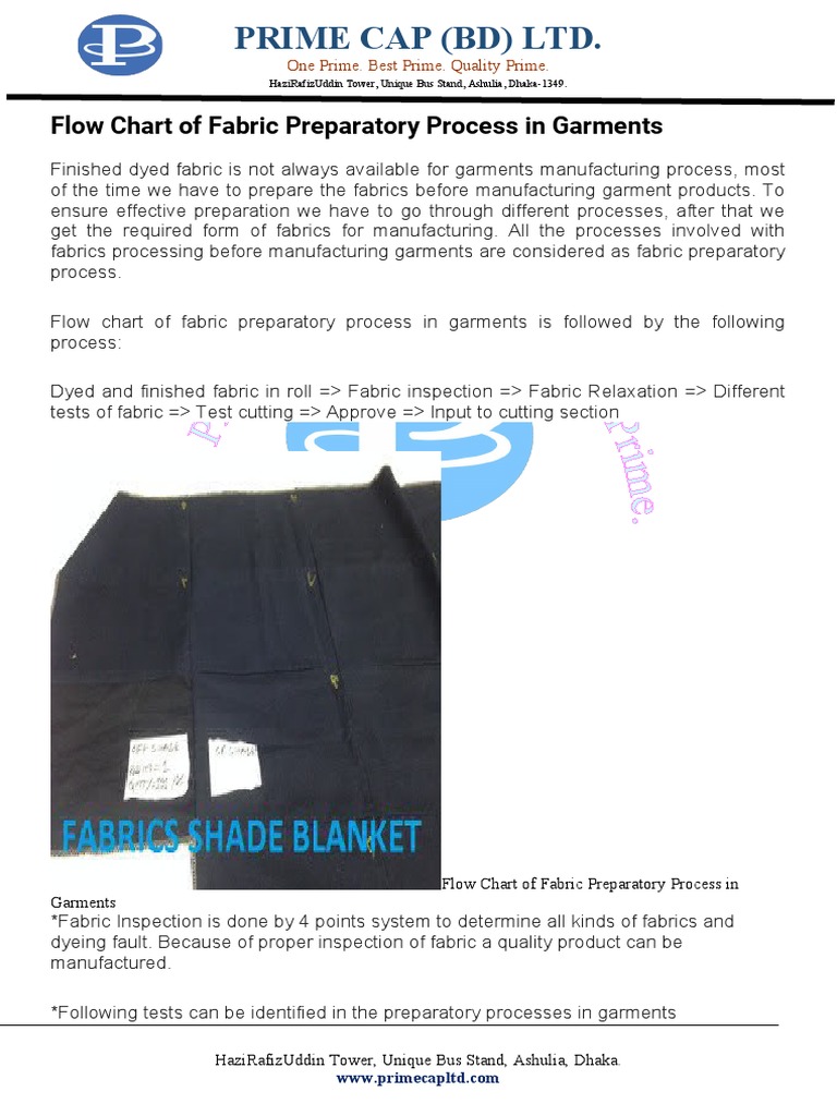 Fabric Preparatory Process Flow Chart | PDF