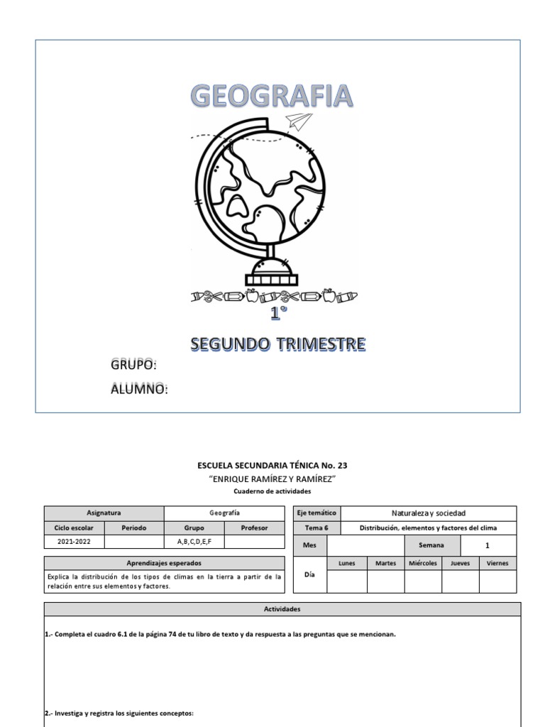 Cuadernillo Geografía | PDF | Geografía | Clima