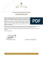 Contrato de Reserva de Fecha. Alexander Verastegui Condori. 06 de Agosto Del 2022