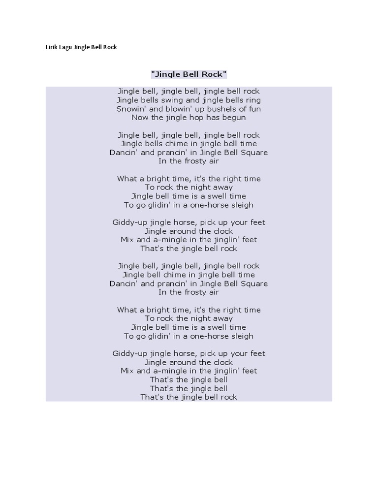 Lirik Lagu Jingle Bell Rock PDF