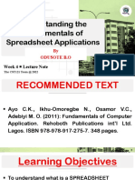 Fundamentals of Spreadsheet Applications