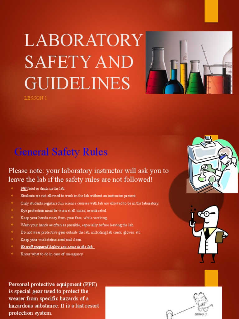 Lab 1.1 LABORATORY SAFETY GUIDELINES PDF Personal Protective