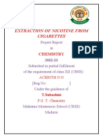 Extraction of Nicotine From Cigarettes: Chemistry