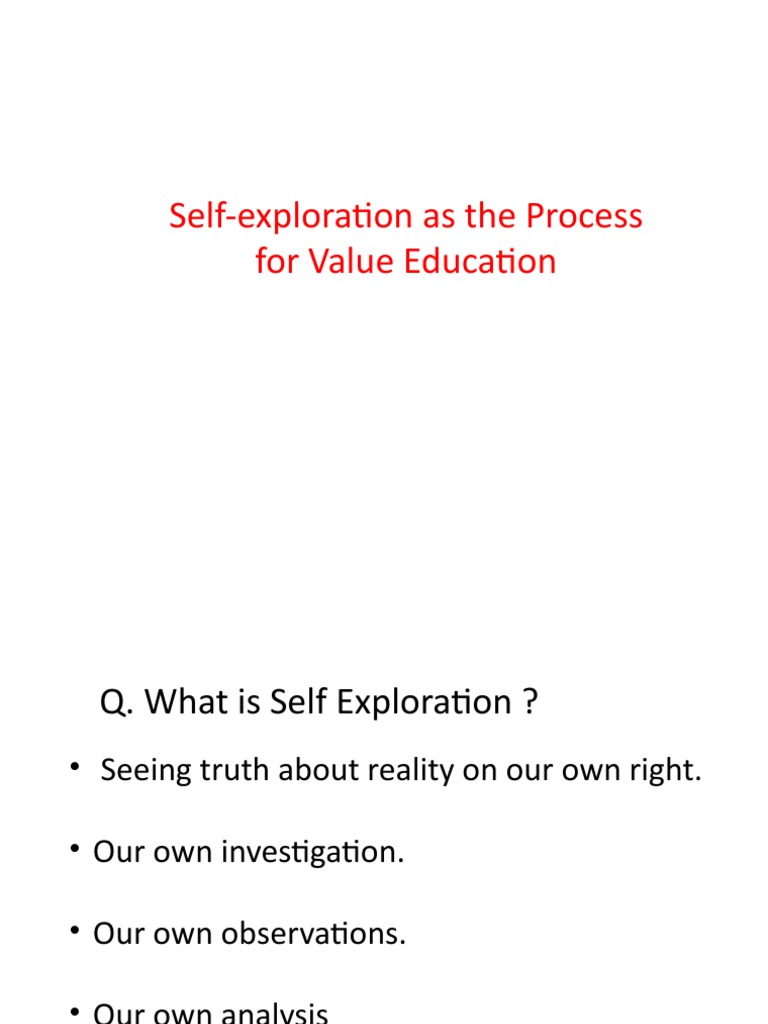 Universal Human Values Self Exploration Unit 1 Pdf Self Happiness
