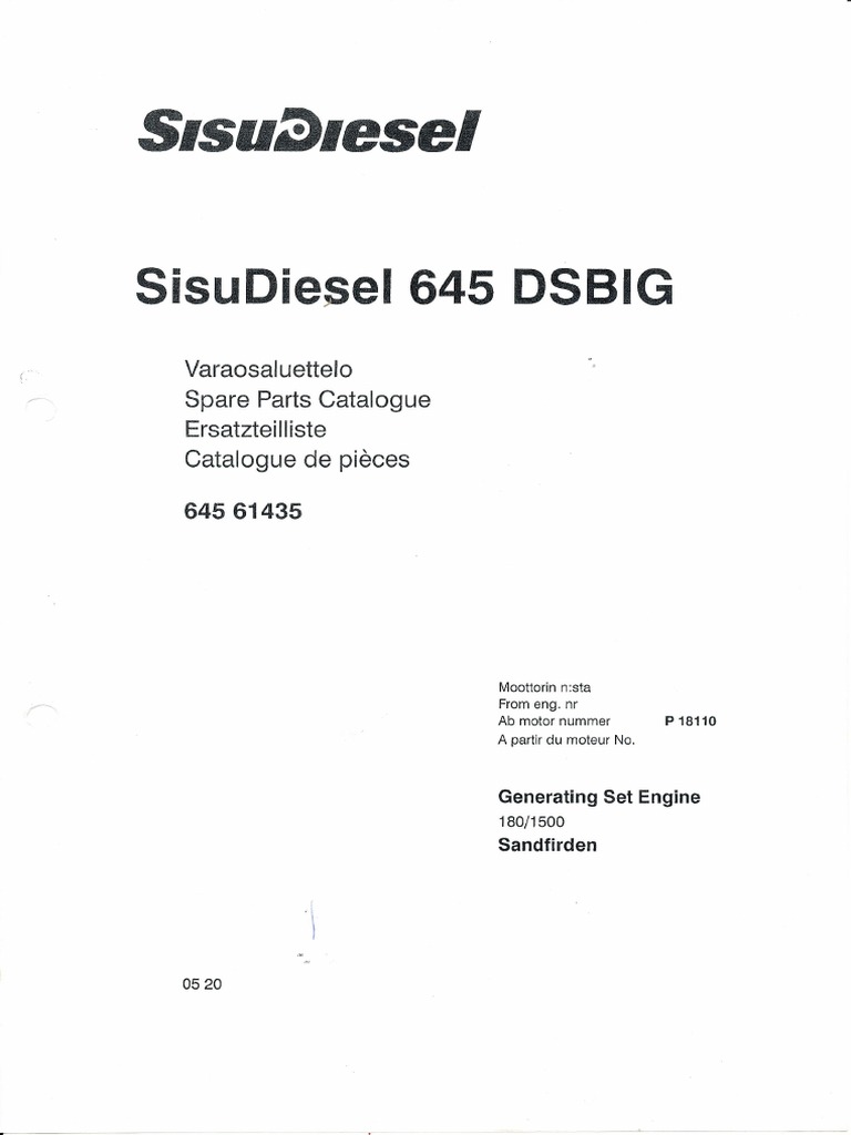 Catalogue de pièces Sisu Diesel 645 | PDF | Téton | Moteurs