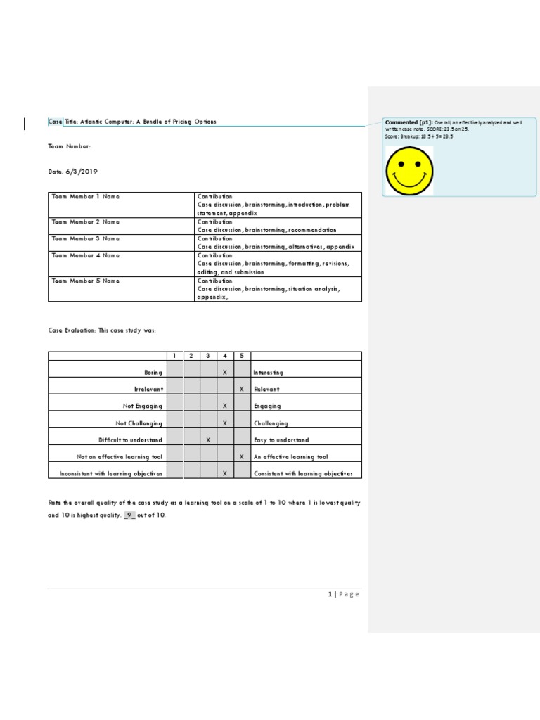 Atlantic Case Study Calculation PDF Pricing Marketing
