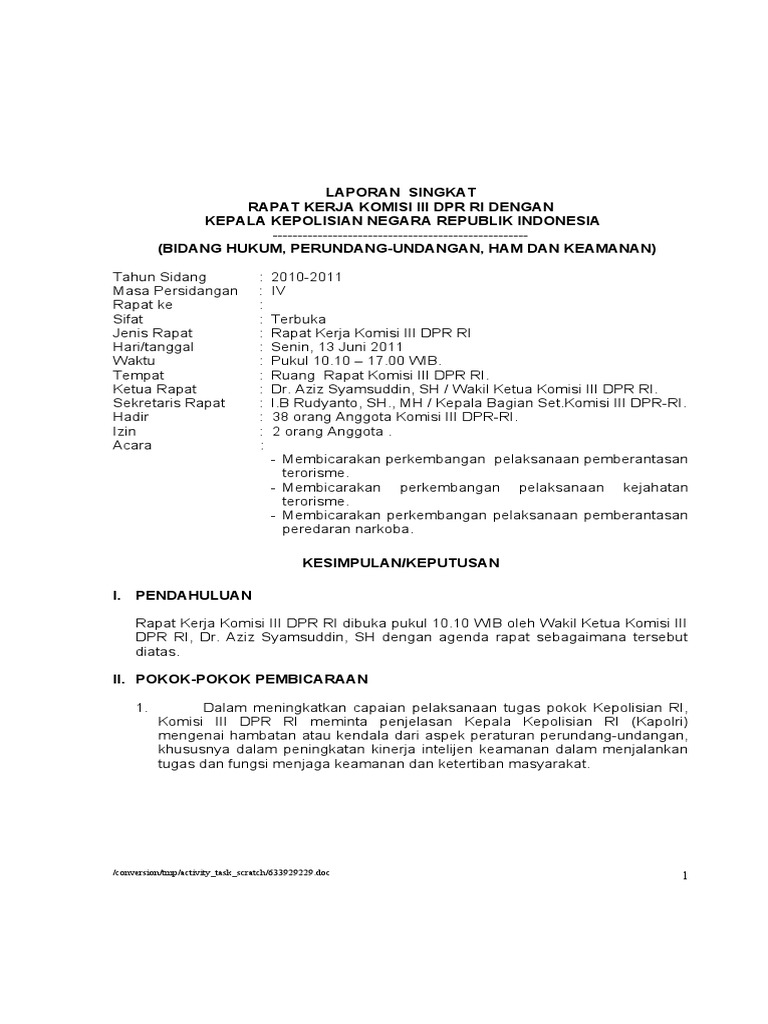 Komisi III Rapat dengan Kapolri, Seluruh Kapolda Hadir