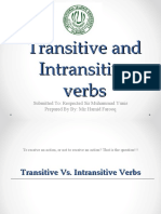 Transitive Vs Intransitive Verbs