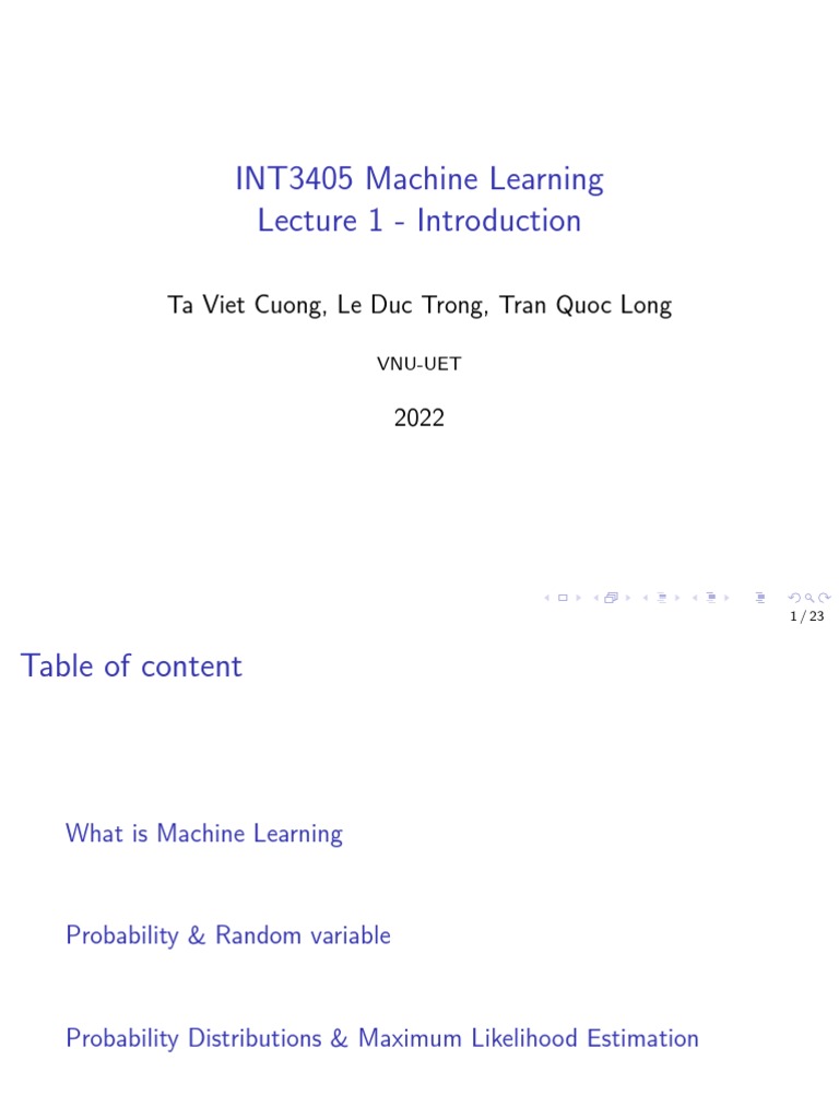 Introduction to Machine Learning Concepts | PDF | Random Variable ...