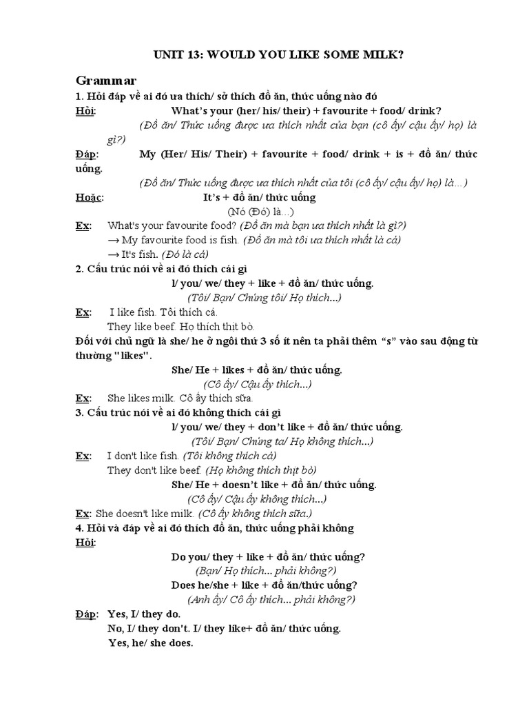 Unit 13 Grammar | PDF