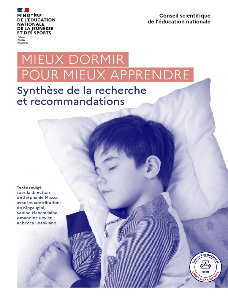 CSEN Synthese Mieux Dormir Pour Mieux Apprendre WEB | PDF | Sommeil ...