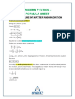 Modern Physics Formula Sheet