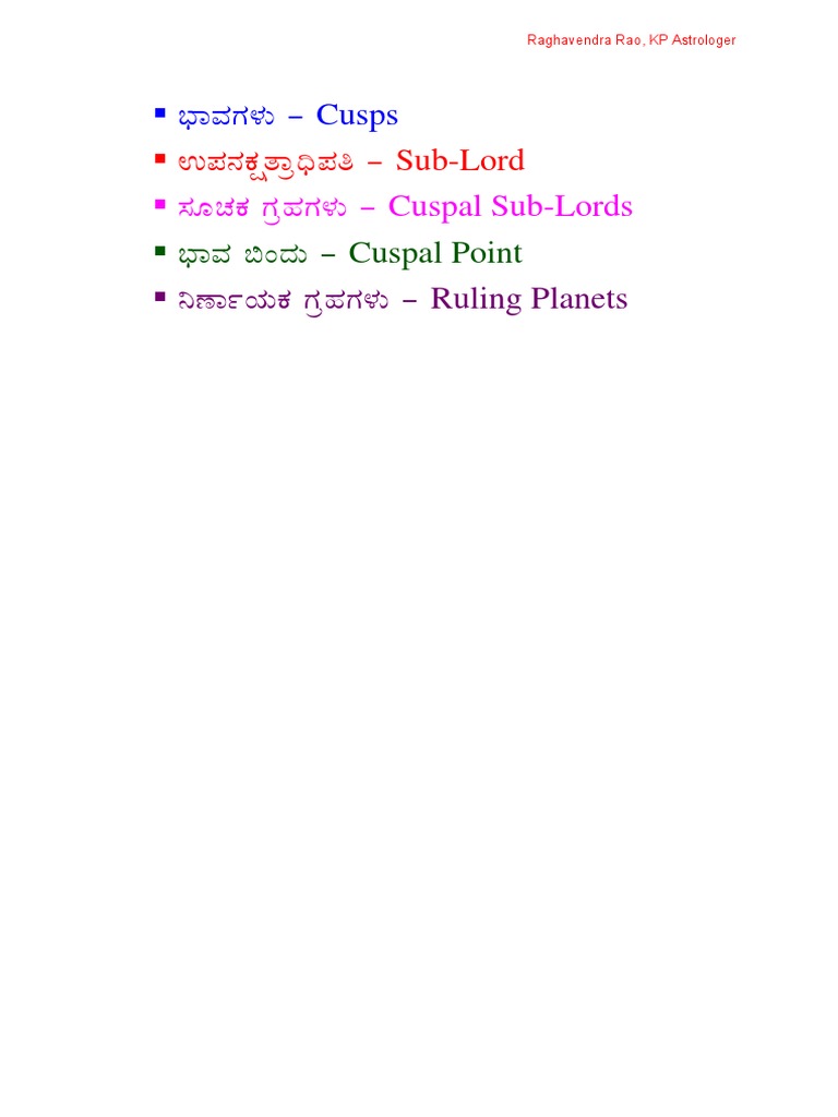 KP Astrology Vs Vedic Astrology in Kannada PDF
