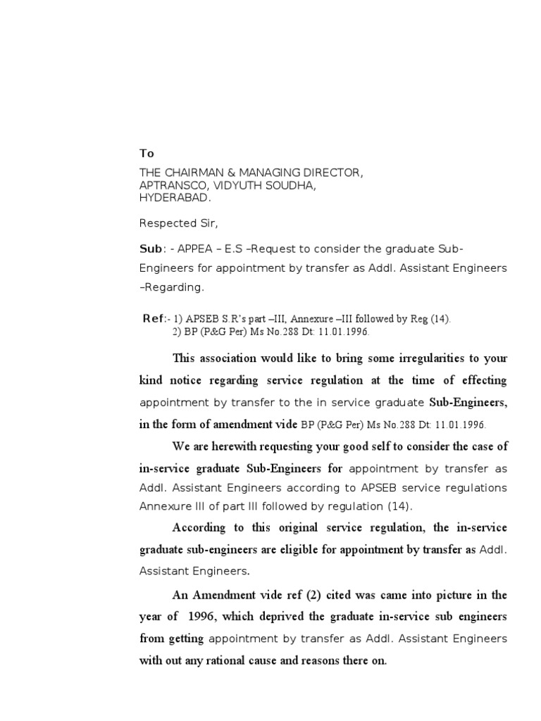 Request for Sub-Engineers' Promotion | PDF | Virtue | Public Law