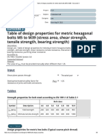 Table of Design Properties For Metric Steel Bolts M5 To M39 - Eurocode 3