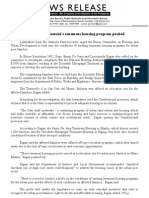 NR # 2484B 08.03.2011 - B - Probe On Government's Tenement Housing Program Pushed