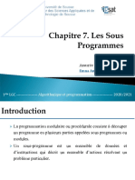 Chap 7 Les Sous-Programmes