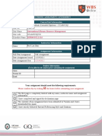 ELECTRONIC ASSIGNMENT COVERSHEET - HRM Practices and Organizational Behavior