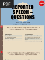 Reported Speech Questions