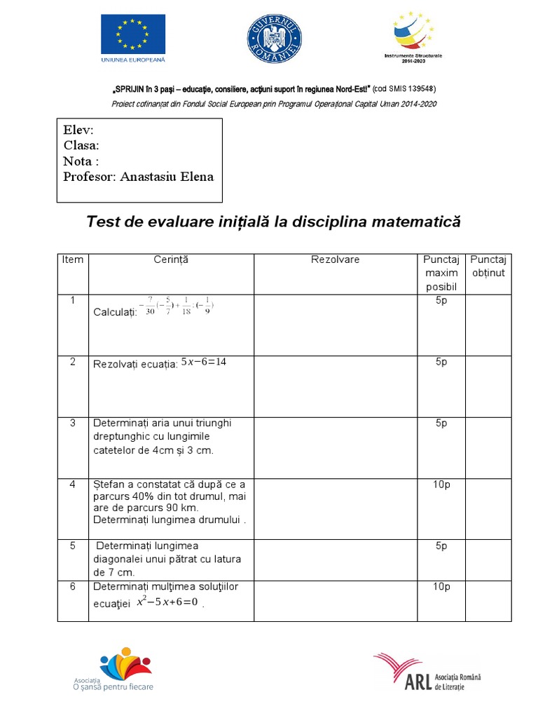 Test Initial CL A 9-A | PDF