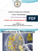 Lecture-1, Introductio To Microbiology