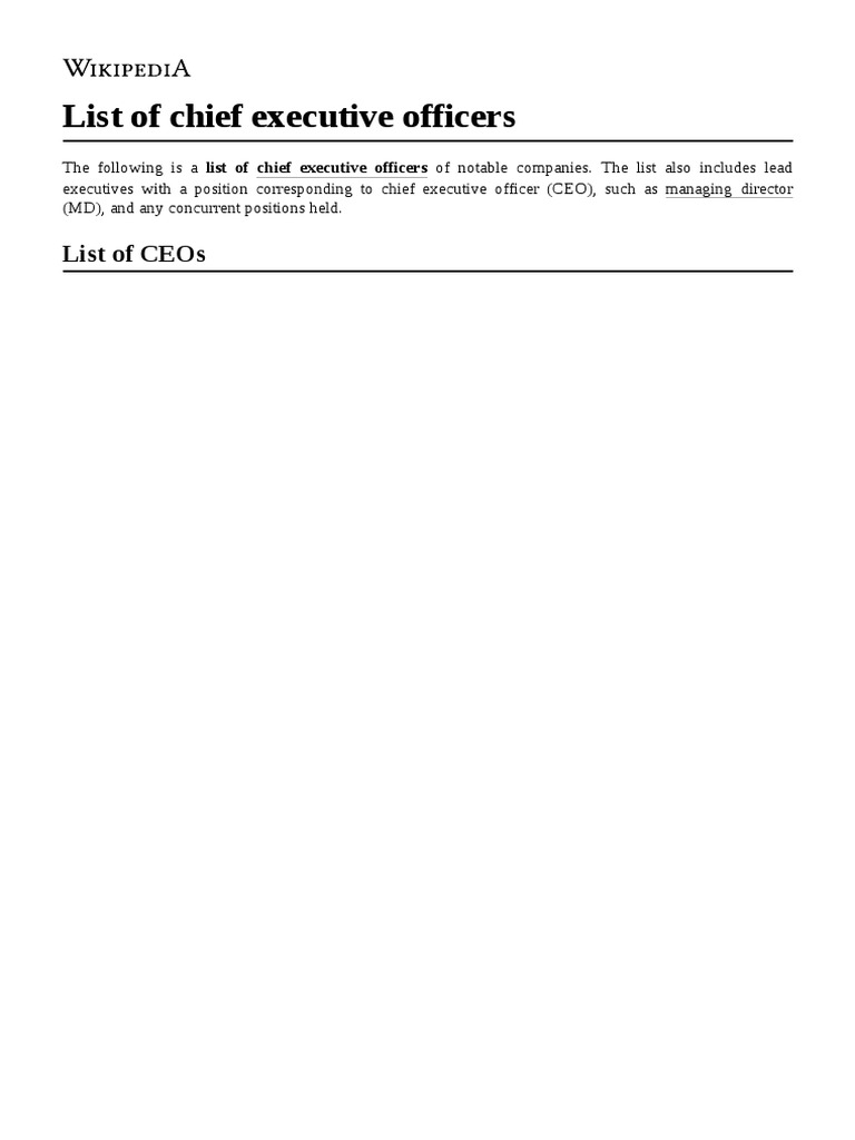 list-of-chief-executive-officers-pdf-companies-companies-of-the