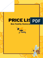 Price List Bee Family Homecare