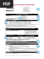 SAMPLE of Declaration of Compliance (DOC) For Food Contact Materials ...