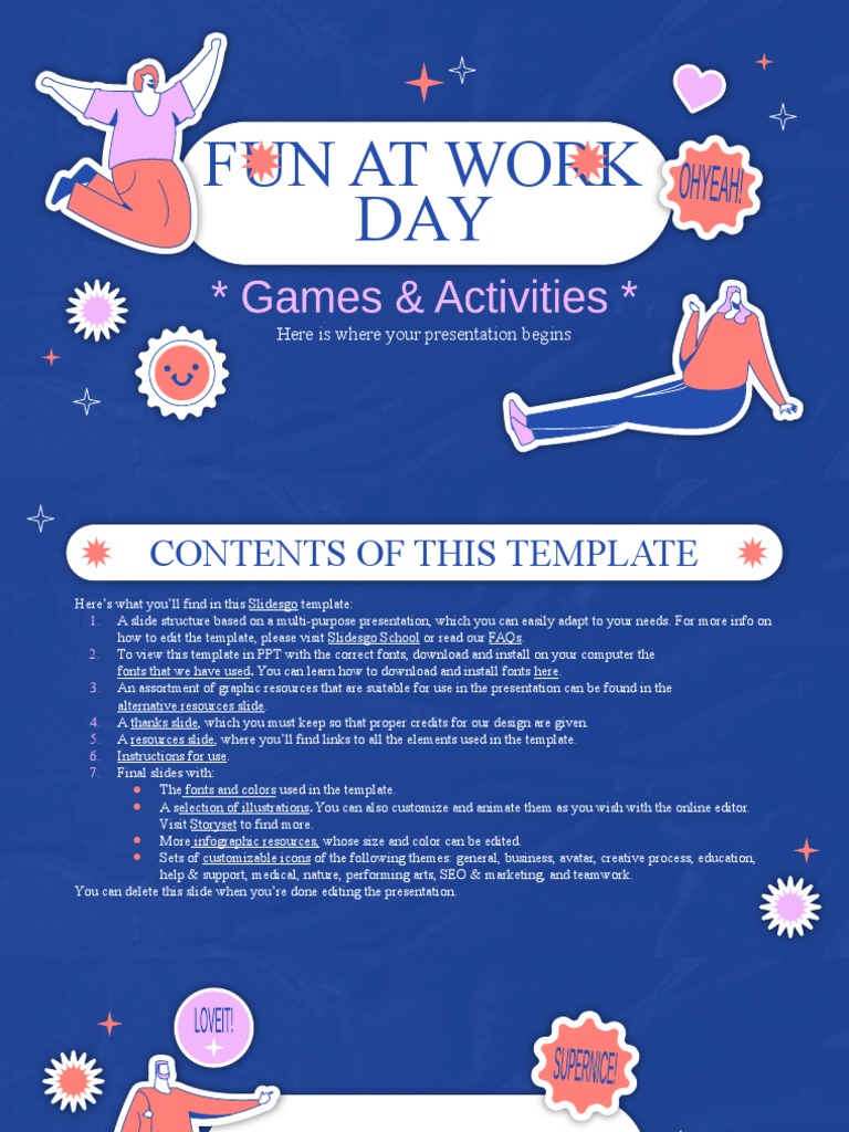 Fun at Work Day Games & Activities by Slidesgo PDF
