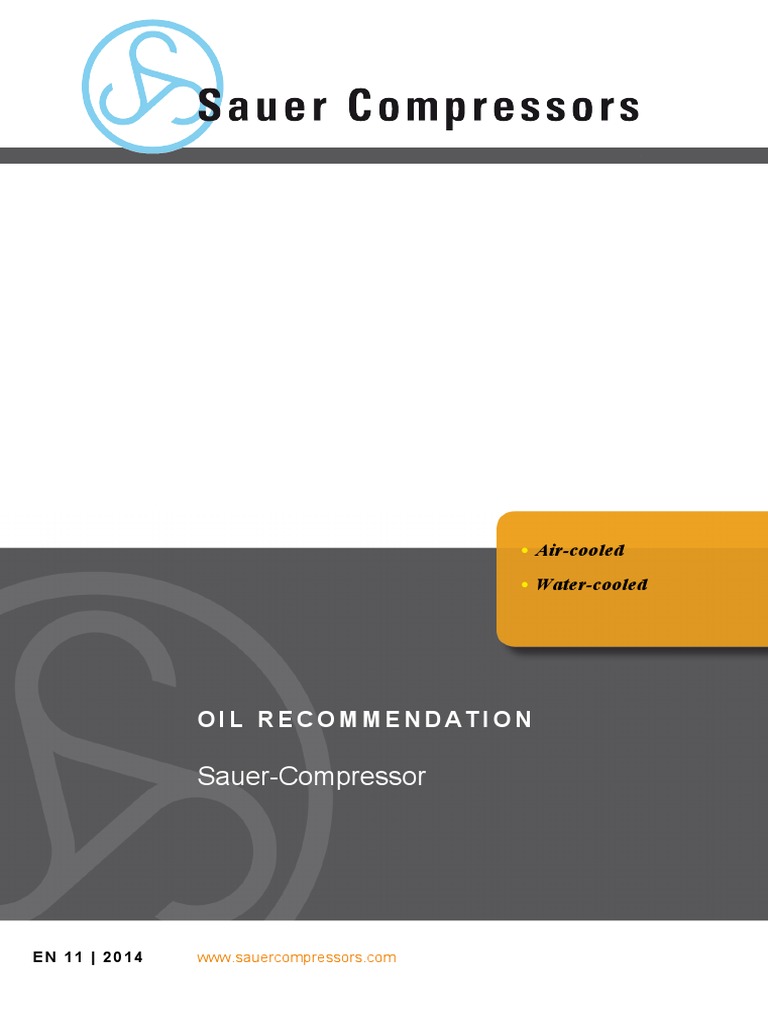 Recommended Oils for Sauer Compressors | PDF | Oil | Chemistry