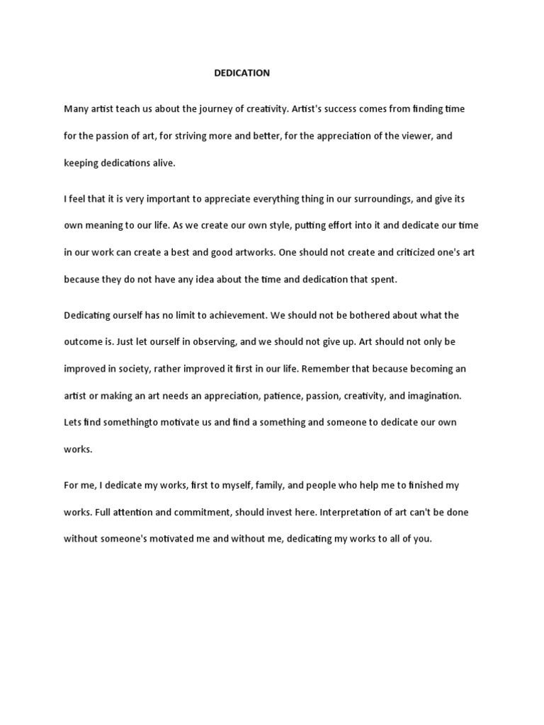 Art and the Power of Dedication | PDF