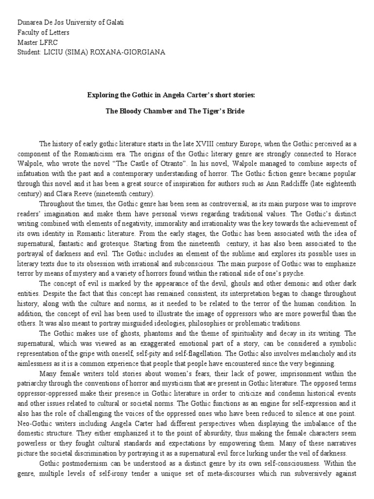 Gothic Essay Liciu (Sima) PDF Gothic Fiction
