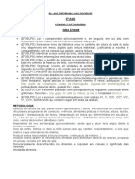 Plano de trabalho docente Língua Portuguesa 3o ano