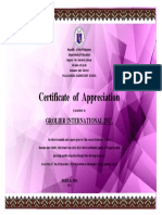 Certificate of Appreciation