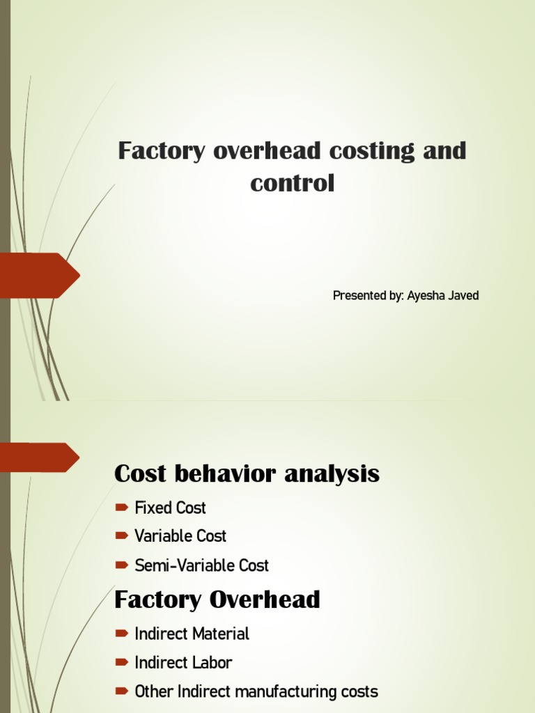 Factory Overhead Costing and Control | PDF