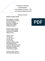 Tradução Da Música Cuando Los Angelles Lloram - Rhuann Guimarães de Oliveira T 205