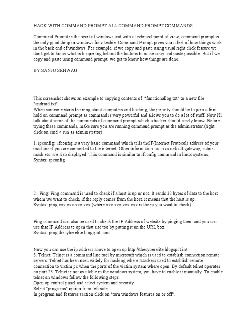 Essential CMD Commands for Networking | PDF | Port (Computer Networking ...