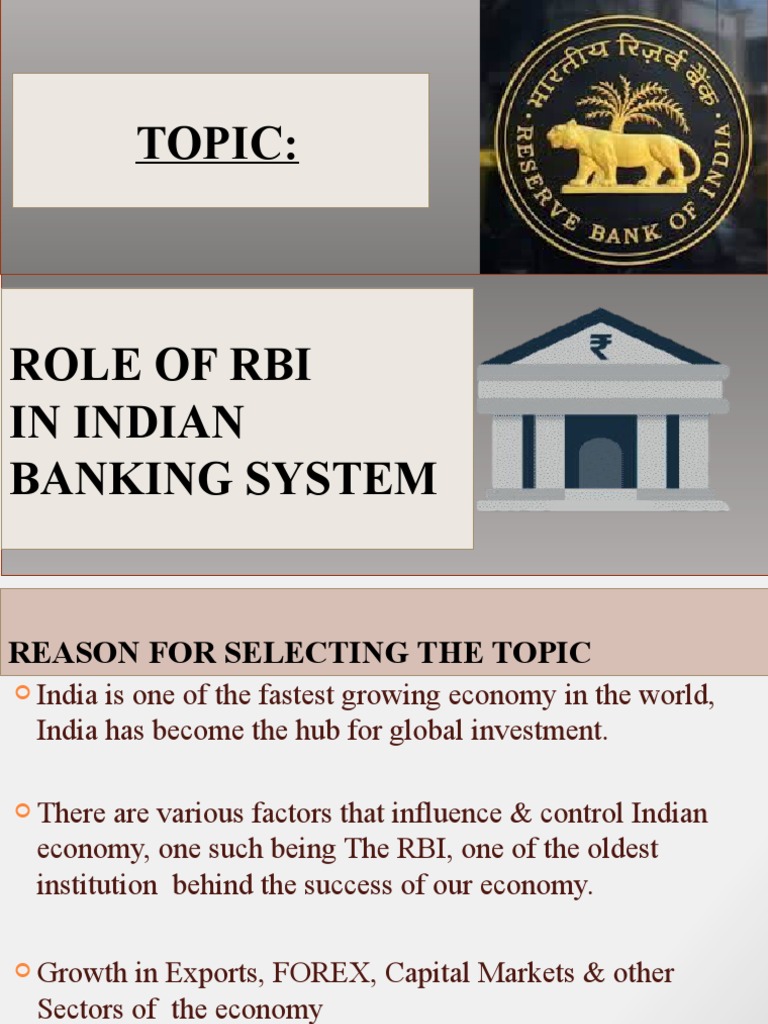 Role of RBI in Indian Banking System | PDF | Reserve Bank Of India | Banks
