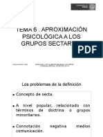 Tema 6 Aproximacion Psicologica a Grupos Sectarios (Easter, Langone, Diferencias Religion y Secta,...)