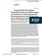 Grazing intensity drives plant diversity but does not affect forage production in a natural grassland dominated