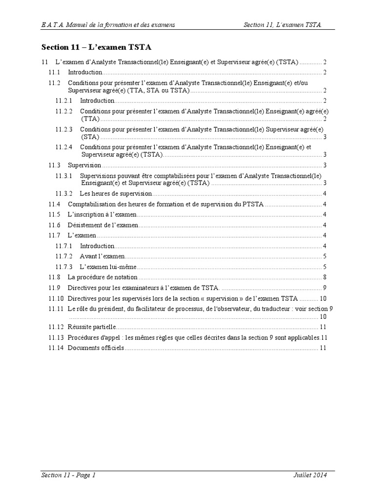 Examen TSTA : Conditions et Procédures | PDF | Méthode d'enseignement ...