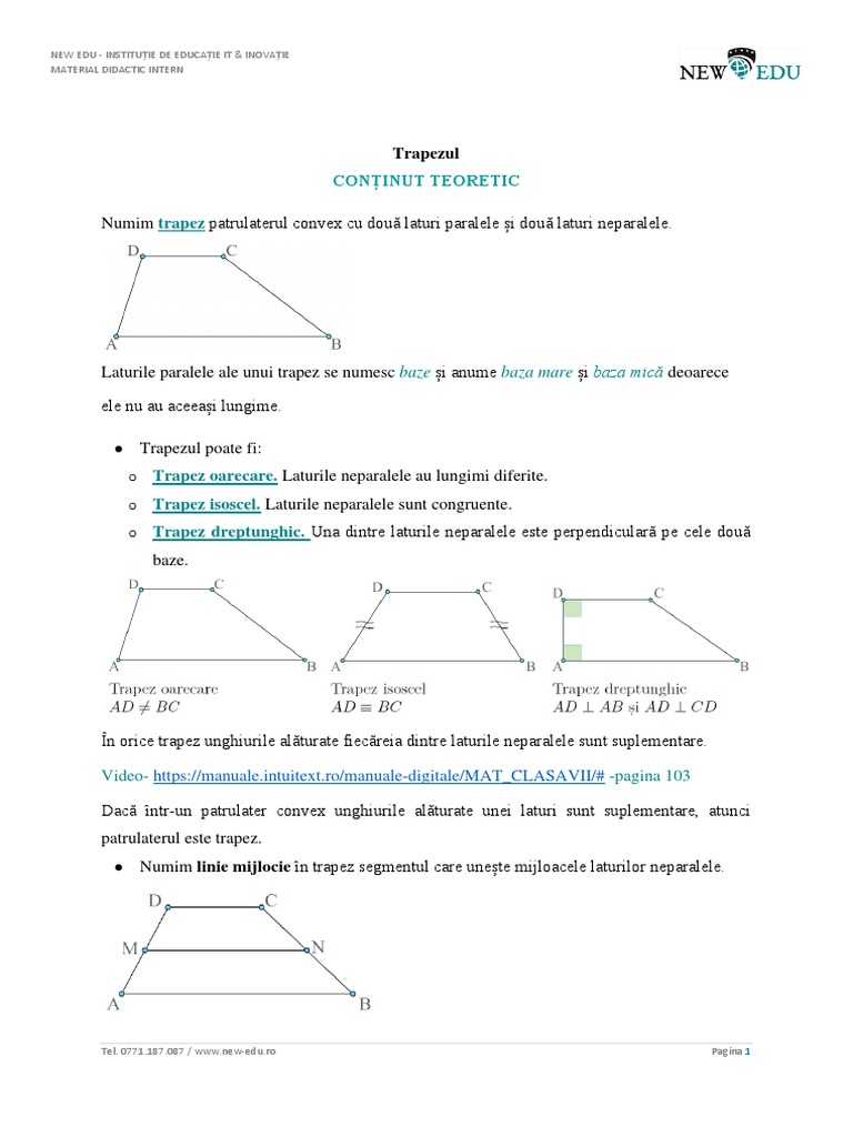 Teorie Trapezul | PDF
